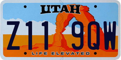 UT license plate Z119QW