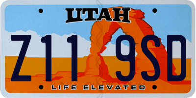 UT license plate Z119SD