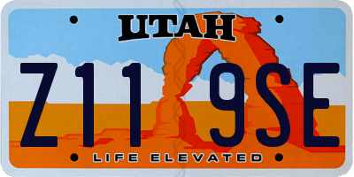 UT license plate Z119SE