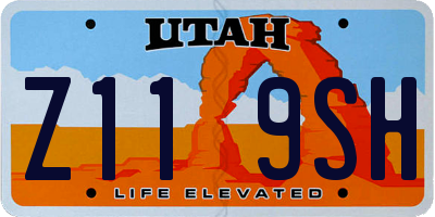 UT license plate Z119SH