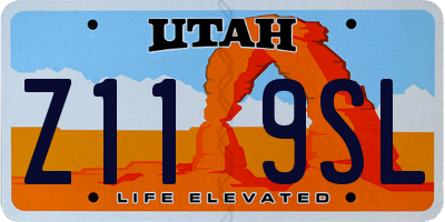 UT license plate Z119SL