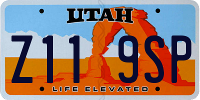 UT license plate Z119SP