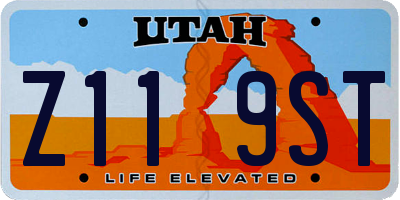 UT license plate Z119ST