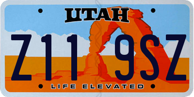 UT license plate Z119SZ