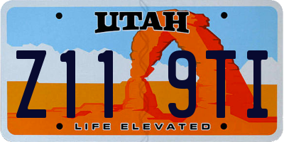 UT license plate Z119TI