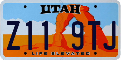 UT license plate Z119TJ