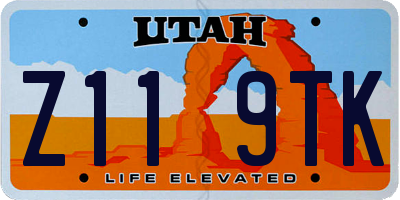 UT license plate Z119TK