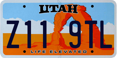 UT license plate Z119TL