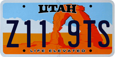 UT license plate Z119TS