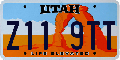 UT license plate Z119TT