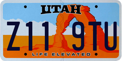 UT license plate Z119TU