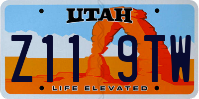 UT license plate Z119TW
