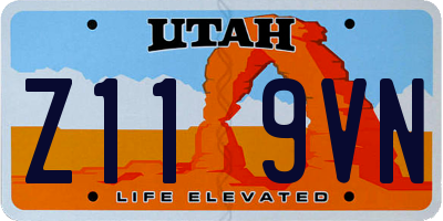 UT license plate Z119VN