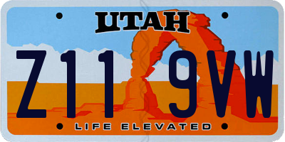 UT license plate Z119VW