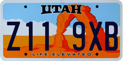 UT license plate Z119XB