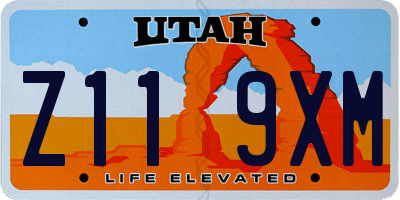 UT license plate Z119XM