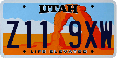 UT license plate Z119XW