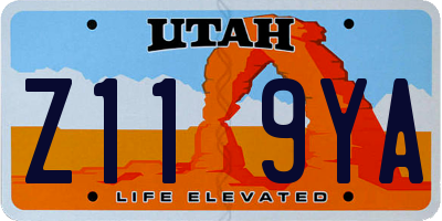 UT license plate Z119YA