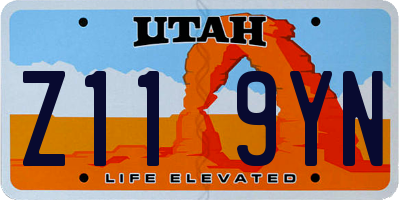UT license plate Z119YN