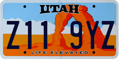 UT license plate Z119YZ