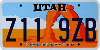 UT license plate Z119ZB