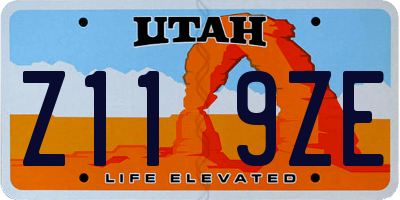 UT license plate Z119ZE