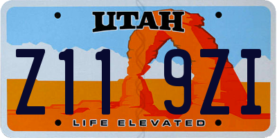 UT license plate Z119ZI