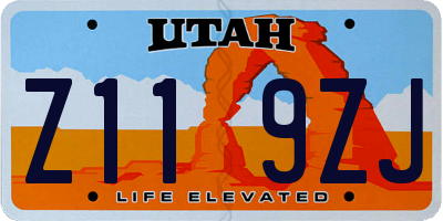 UT license plate Z119ZJ