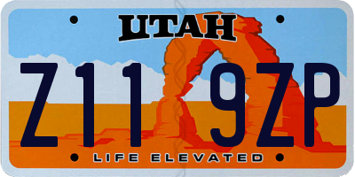 UT license plate Z119ZP
