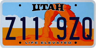 UT license plate Z119ZQ