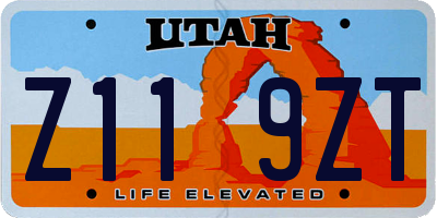 UT license plate Z119ZT