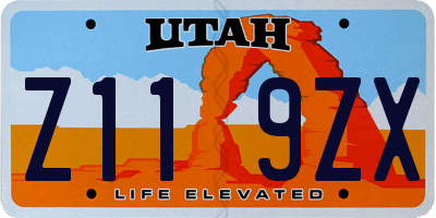 UT license plate Z119ZX
