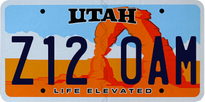 UT license plate Z120AM