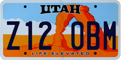 UT license plate Z120BM