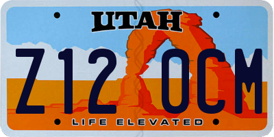 UT license plate Z120CM