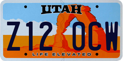 UT license plate Z120CW