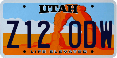 UT license plate Z120DW