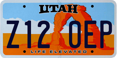 UT license plate Z120EP
