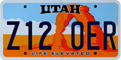 UT license plate Z120ER