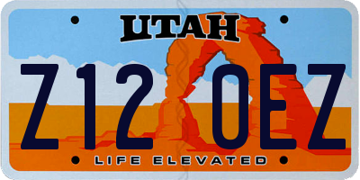 UT license plate Z120EZ