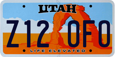 UT license plate Z120FO