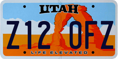 UT license plate Z120FZ