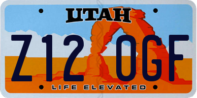 UT license plate Z120GF