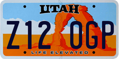 UT license plate Z120GP