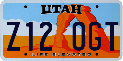 UT license plate Z120GT