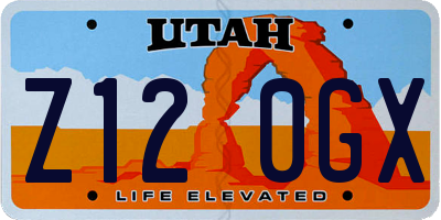 UT license plate Z120GX