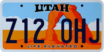 UT license plate Z120HJ
