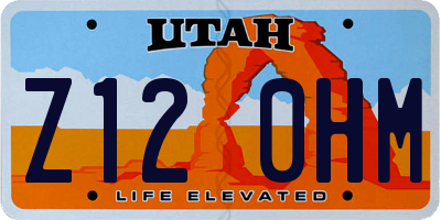 UT license plate Z120HM