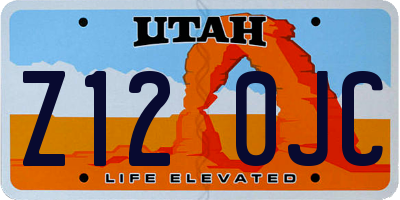 UT license plate Z120JC