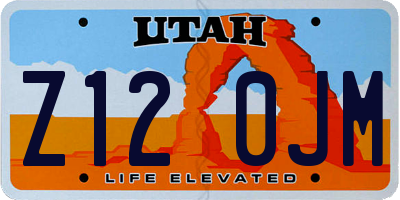 UT license plate Z120JM